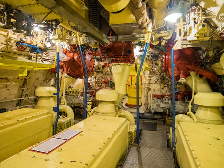 San Diego, AUG 2: Interior view of the famous B-39 Submarine  on AUG 2, 2014 at San Diego,...