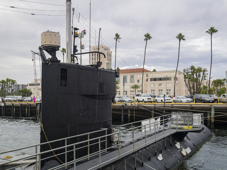 San Diego, AUG 2: Exterior view of the famous 555 USS Dolphin on AUG 2, 2014 at San Diego, Californiaのeditorial素材