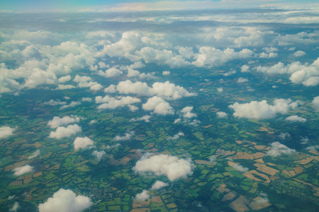 Aerial view of the beautiful landscape around West Sussex at United Kingdom