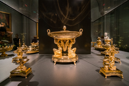 Amsterdam, JUL 22: Interior view of the Rijksmuseum museum on JUL 22, 2017 at Amsterdam, Netherlandsのeditorial素材