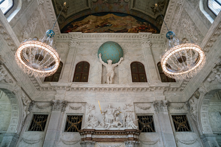 Amsterdam, JUL 22: Interior view of the Royal Palace Amsterdam on JUL 22, 2017 at Amsterdam, Netherlandsのeditorial素材