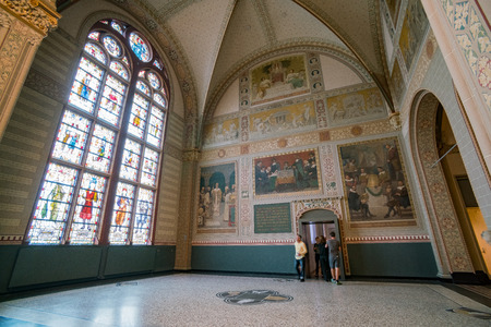 Amsterdam, JUL 22: Interior view of the Rijksmuseum museum on JUL 22, 2017 at Amsterdam, Netherlandsのeditorial素材