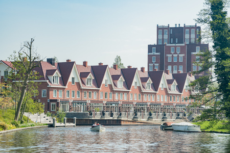 Leiden, APR 22: Morning view of the beautiful cityscape  on APR 22, 2018 at Leiden, Netherlandsのeditorial素材
