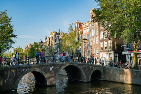 Amsterdam, JUL 21: Beautiful cityscape and canal around the city on JUL 21, 2017 at Amsterdam, Netherlandsのeditorial素材