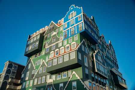 Amsterdam, JUL 22: Exterior view of the interesting Inntel Hotels on JUL 22, 2017 at Amsterdam, Netherlandsのeditorial素材