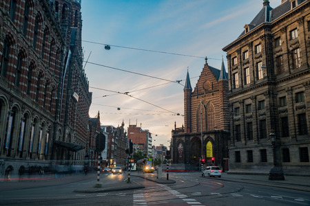 Amsterdam, JUL 21: Exterior view of the historical Magna Plaza and cityscape on JUL 21, 2017 at Amsterdam, Netherlandsのeditorial素材