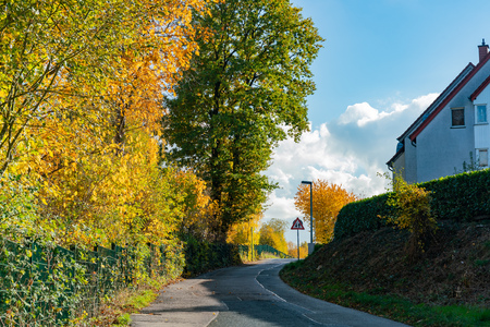 fall color around country side of Iserlohn at Germanyの写真素材