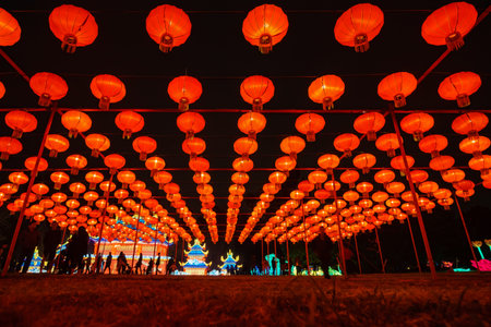 Los Angeles, NOV 21: Beautiful colorful lantern of Moonlight Forest Festival on NOV 21, 2018 at Los...