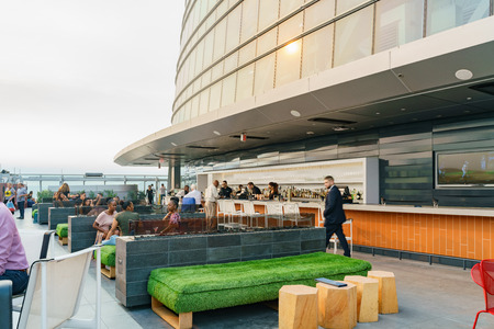 Los Angeles, AUG 9: The famous rooftop bar of InterContinental Hotel on AUG 9, 2018 at Los Angelesのeditorial素材