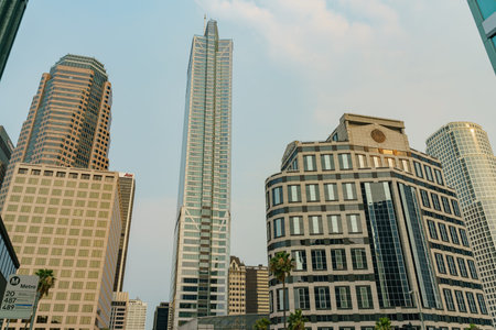 Los Angeles, AUG 9: High building around the downtown on AUG 9, 2018 at Los Angeles