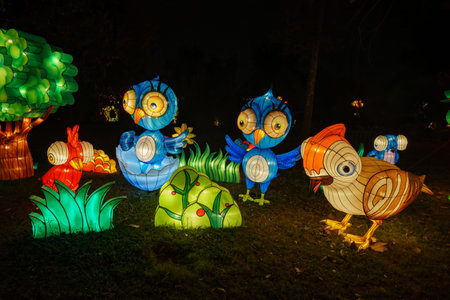 Los Angeles, NOV 21: Beautiful colorful lantern of Moonlight Forest Festival on NOV 21, 2018 at Los Angelesのeditorial素材