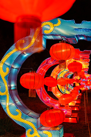 Los Angeles, NOV 21: Beautiful colorful lantern of Moonlight Forest Festival on NOV 21, 2018 at Los Angelesのeditorial素材