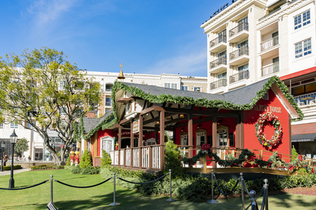 Afternoon view of the Santas House in The Americana at Brand on NOV 26, 2018 at Los Angeles, Californiaのeditorial素材