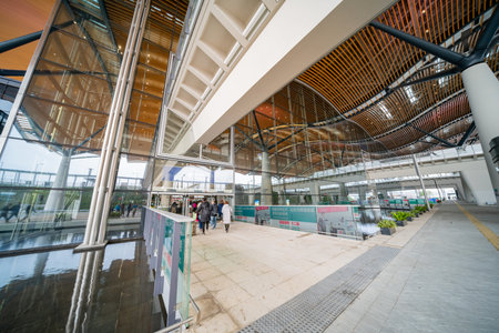 Hong Kong, DEC 31: Exterior view of the Hong Kong Boundary Crossing Facilities on DEC 31, 2018 at...