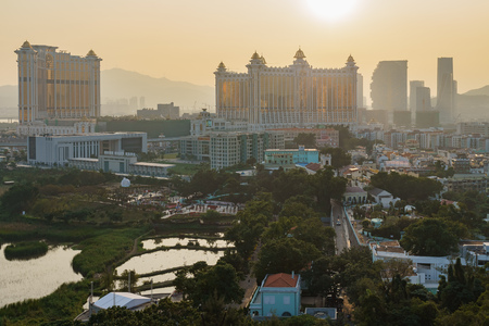 Aerial view of the Venetian Macao from the Grande Hillのeditorial素材