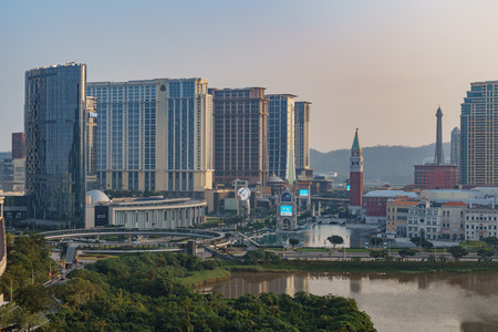 Aerial view of the Venetian Macao from the Grande Hillのeditorial素材