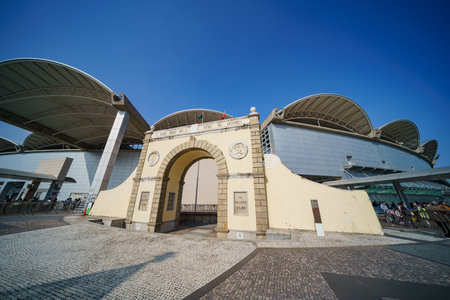 Macau, DEC 24: Morning view of the Barrier Gate Arch on DEC 24, 2018 at Macau