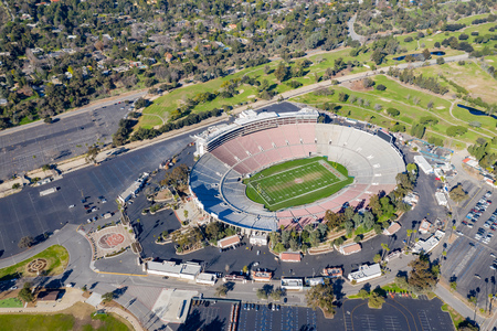 Pasadena, JAN 25: Aerial view of the  famous rose bowl on JAN 25, 2019 at Pasadena, Californiaのeditorial素材