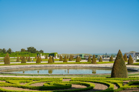 The beautiful garden, fountain of Place of Versailles at Franceのeditorial素材