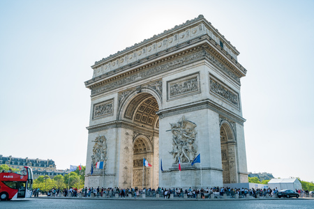 France, MAY 7: Afternoon view of the famous Arc de Triomphe on MAY 7, 2018 at Paris, Franceのeditorial素材