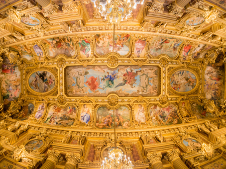France, MAY 7: Interior view of the famous Grand Foyer of Palais Garnier on MAY 7, 2018 at Franceのeditorial素材