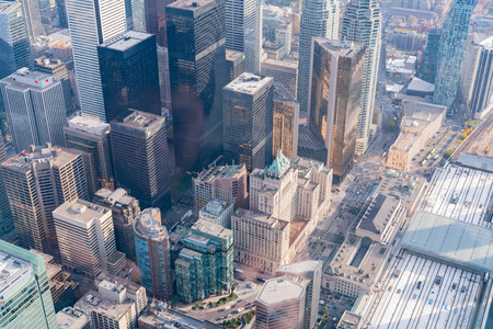 Aerial morning view of the Toronto downtown, Canadaのeditorial素材