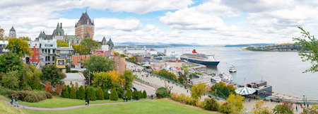 Exterior view of the famous Fairmont Le Chateau Frontenac at Quebec, Canada