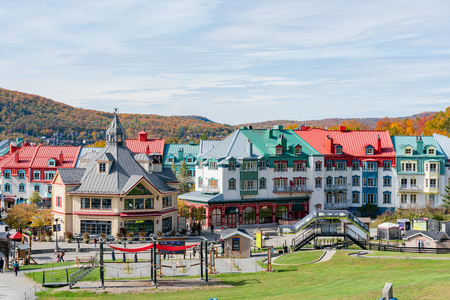 Quebec, OCT 3: Town center of Mont-Tremblant National Park on OCT 3, 2018 at Quebec, Canadaのeditorial素材