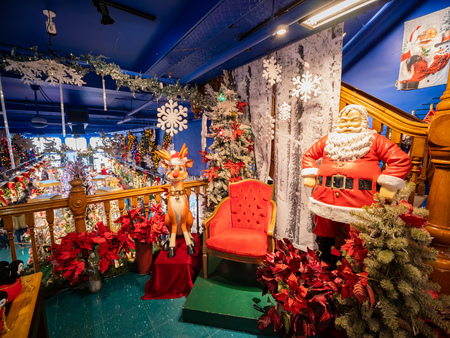 Quebec, OCT 2: Close up shot of some beautiful christmas lights on OCT 2, 2018 at Quebec, Canadaのeditorial素材