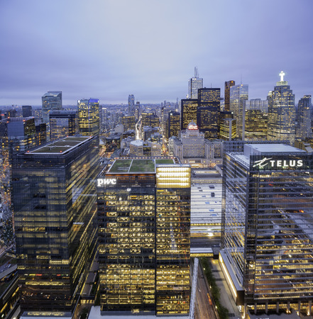 Toronto, SEP 29: Aerial morning view of the Toronto downtown on SEP 29, 2018 at Toronto, Canadaのeditorial素材