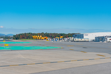 Quebec, OCT 2: Exterior view of the Quebec Airport on OCT 2, 2018 at Quebec, Canadaのeditorial素材
