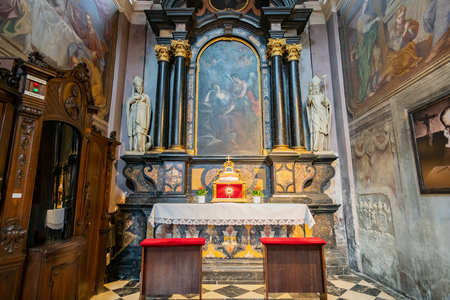 Ljubljana, NOV 3: Interior view of the Ljubljana Cathedral on NOV 3, 2018 at Sloveniaのeditorial素材