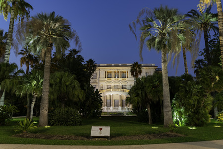 Twilight view of the famous Villa Massena at Nice, Franceのeditorial素材