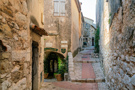 Eze, OCT 20: Walking in the beautiful and historical Eze Village on OCT 20, 2018 near Nice, Franceのeditorial素材