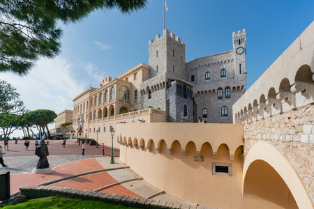 Monaco, OCT 21: Beautiful envirnoment around Prince's Palace of Monaco on OCT 21, 2018 at Moncoのeditorial素材