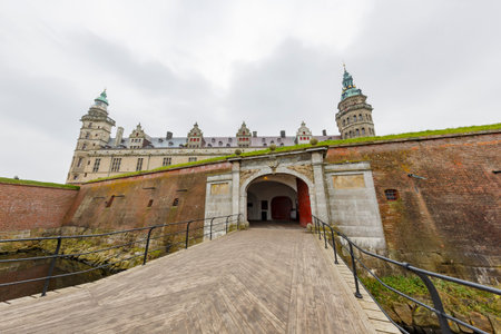 Exterior view of the famous Kronborg Castle at Denmarkのeditorial素材