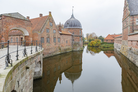 Afternoon exterior view of the famous Frederiksborg Castle at Municipality, Denmarkのeditorial素材