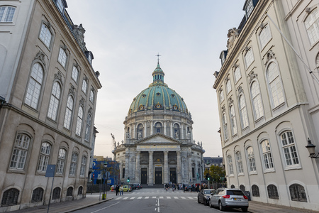 Copenhagen, OCT 31: Exterior of the famous Frederiks Kirke on OCT 31, 2015 at Copenhagen, Denmarkのeditorial素材