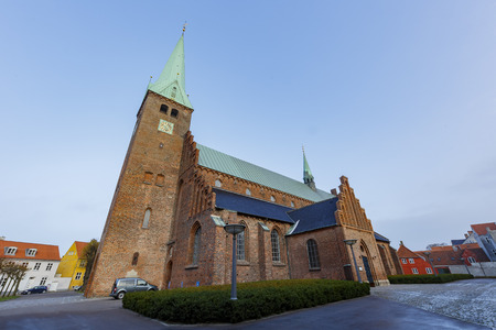 Municipality, NOV 1: Exterior of the famous Sankt Olai Kirke church on NOV 1, 2015 at Municipality, Denmarkのeditorial素材