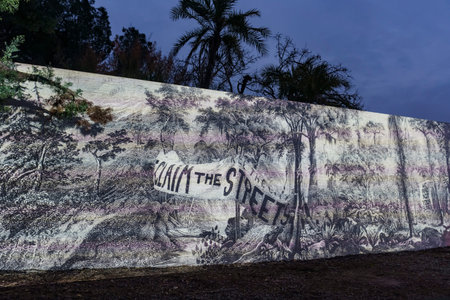 Los Angeles, MAY 1: Night view of the Digital Nature in Los Angeles County Arboretum & Botanic...