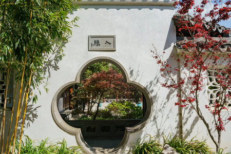 Los Angeles, APR 5: The beautiful Chinese Garden of Huntington Library on APR 5, 2019 at Los Angeles, Californiaのeditorial素材