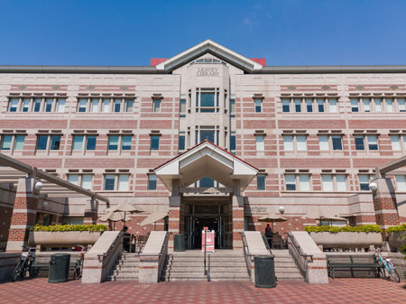 Los Angeles, APR 2: Exterior view of Leavey Library of USC on APR 2, 2019 at Los Angeles, California