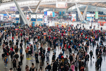 Zhuhai, DEC 30: Many people waiting in the Zhaoqing high speed rail station on DEC 30, 2019 at...