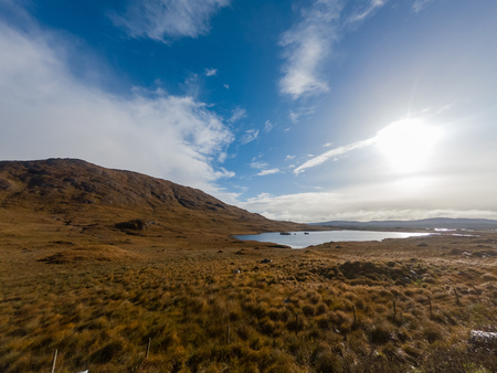 Beautiful nature scene around Connemara National Park at Galway, Irelandの写真素材