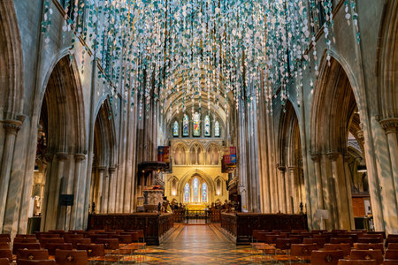 Dublin, OCT 28: Interior view of the famous St Patrick's Cathedral on OCT 28, 2018 at Dublin,...