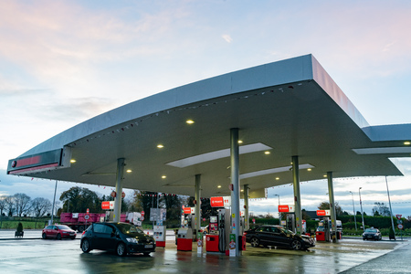 Dublin, OCT 27: Exterior view of a Texaco gas station on OCT 27, 2018 at Dublin, Irelandのeditorial素材