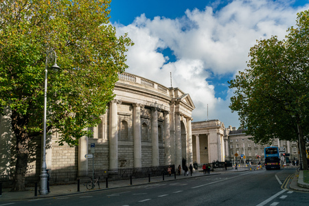 Dublin, OCT 28: Exterior view of the Bank of Ireland on OCT 28, 2018 at Dublin, Irelandのeditorial素材