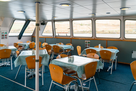 Galway, OCT 27: Interior view of the Killary Fjord Boat Cruise on OCT 27, 2018 at Galway, Irelandのeditorial素材