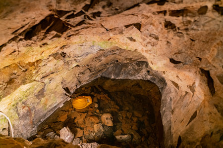 Ireland, OCT 27: Interior view of the famous Glengowla mines on OCT 27, 2018 at County Galway,...