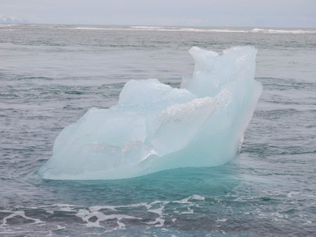 Floating ice of the glacial lake at Iceland